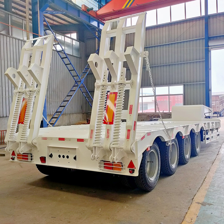 13米低平板半挂车 双节液压爬梯半挂车 塔筒运输车 自卸车货车