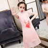 Pink girl Retro Nubao cheongsam summer Thin section 2021 new pattern Little Girl children Chinese style Dress