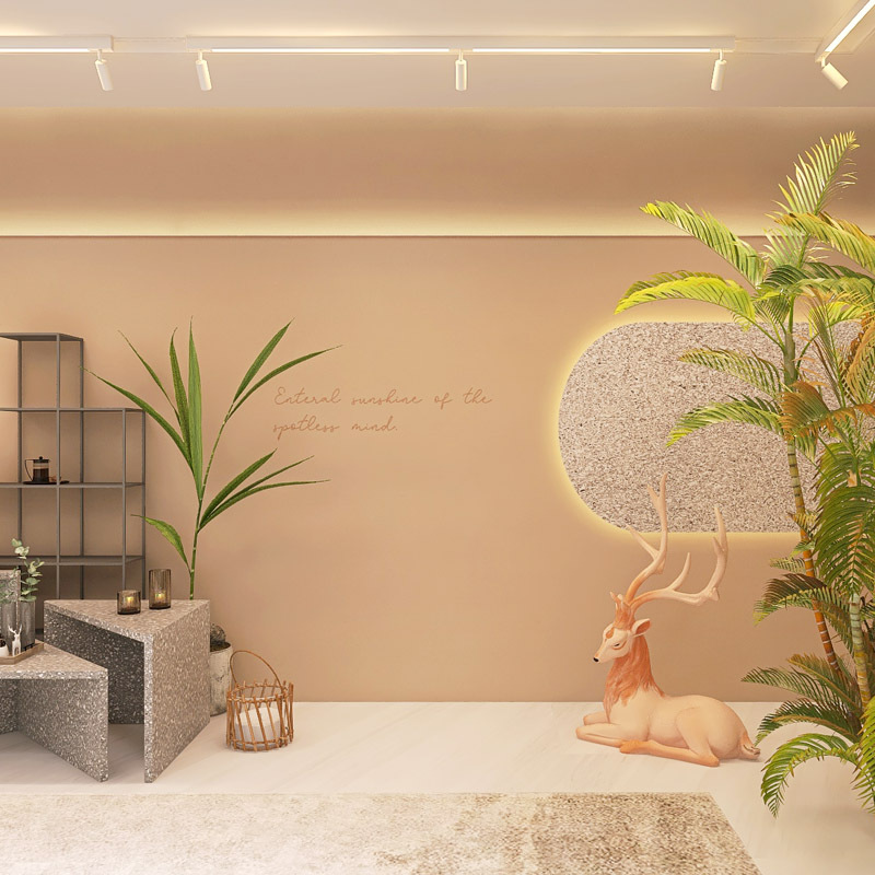 3d立体莫兰迪服装店直播间背景墙纸美容院瑜伽房客厅沙发简约壁纸