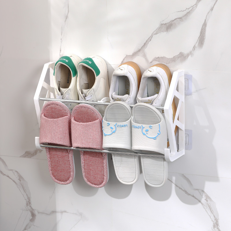 Free Punch and Nail behind the Door Simple Shoe Rack Assembly Shoe Rack Bathroom Slipper Rack Wall-Mounted Storage Rack