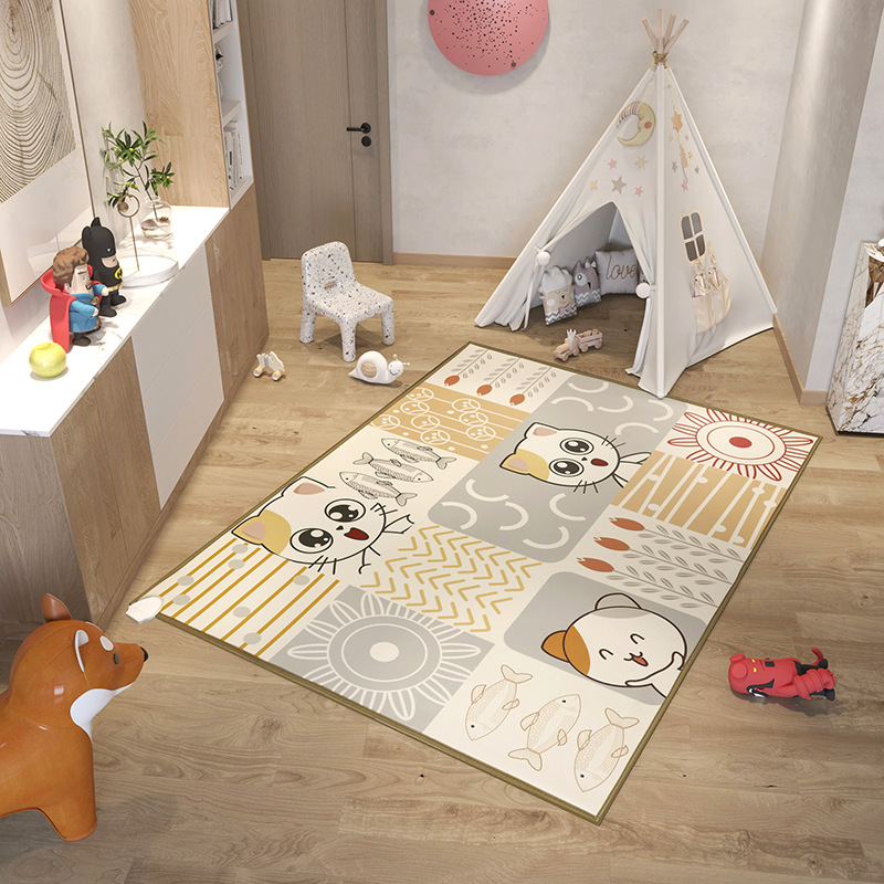 Korean Carbon Crystal Floor Heating Mat Household Children's Crawling Cartoon Graphene Electric Carpet Living Room Heating Geothermal Heating Pad