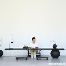 侘寂风新中式实木家用小茶台日式榻榻米茶桌阳台禅意长条小矮桌