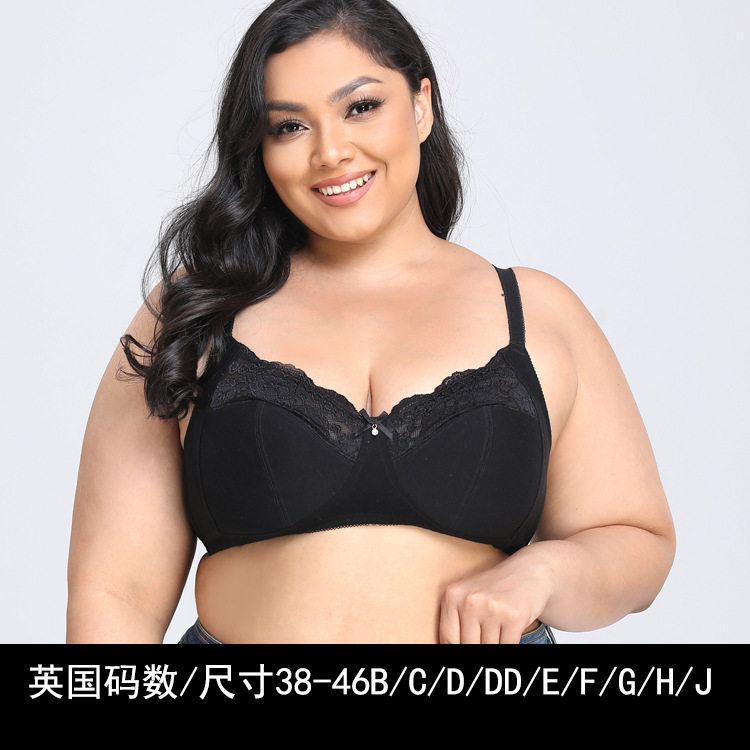 Extra Large Size Europe and America Cross Border Bra 38c-46g Size Wireless Thin Back Shaping Comfortable Breathable Women's Bra