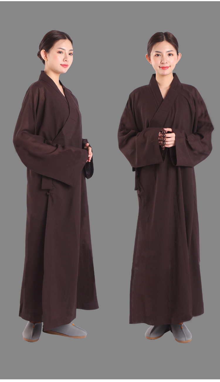 小袖海清!佛教用品法会拜佛海青居士服女款僧衣僧服袈裟大褂长衫