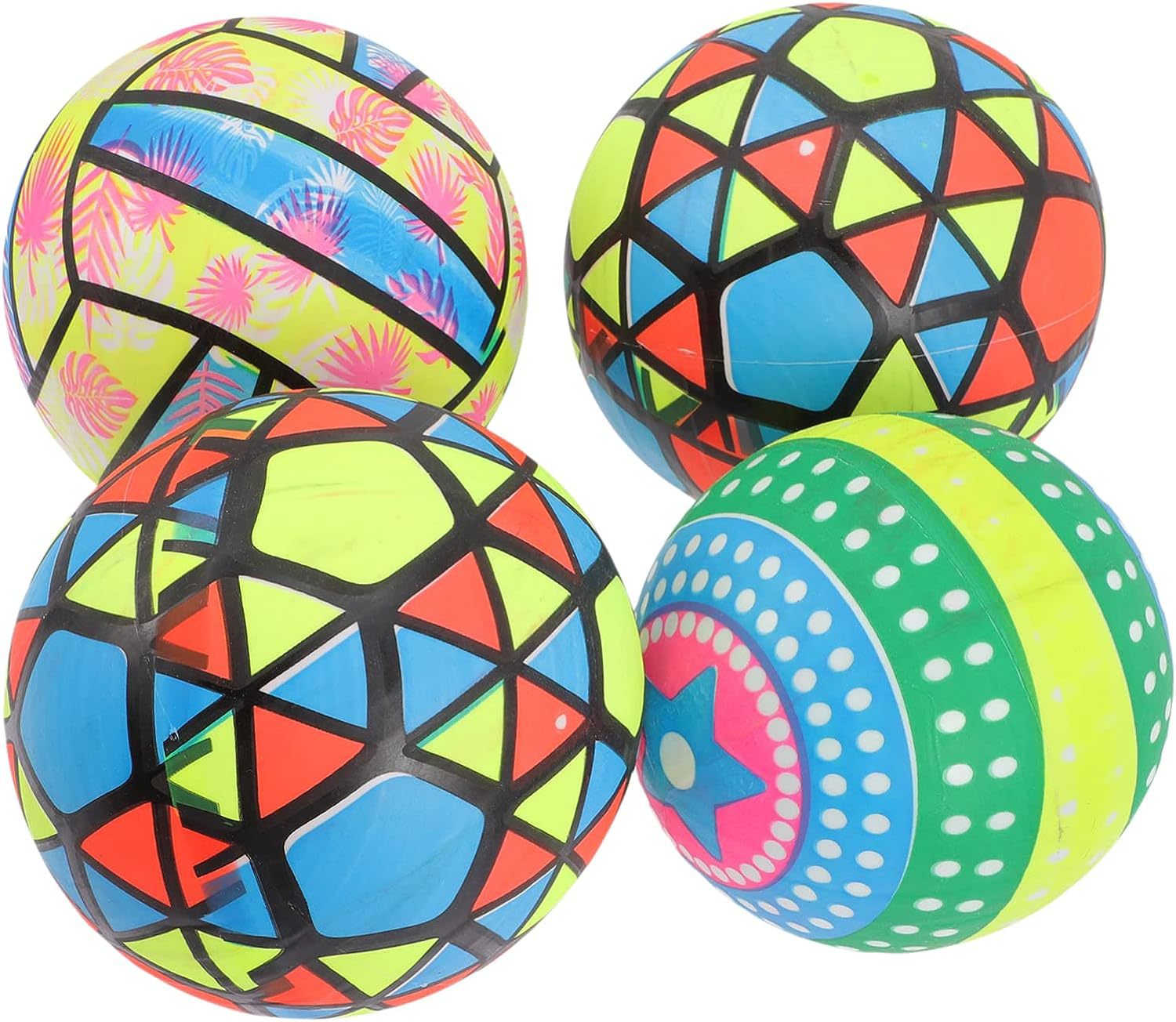 彩虹全印球 22cm彩虹pvc沙滩皮球玩具球 沙滩派对游戏充气弹力球