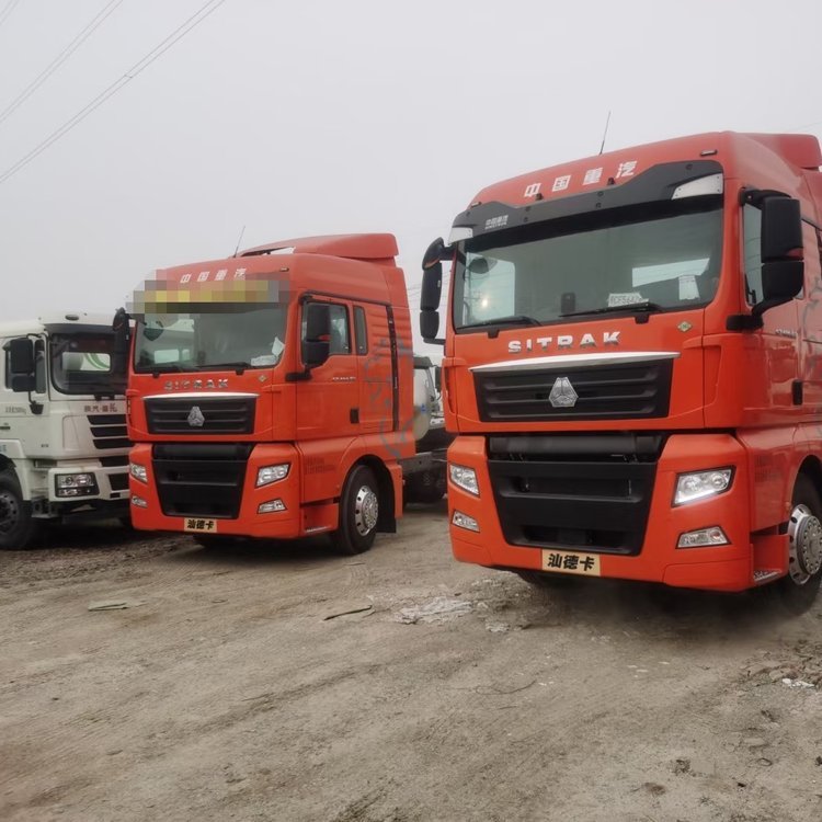 中国重汽汕德卡天然气lng460马力牵引车桔红-阿里巴巴