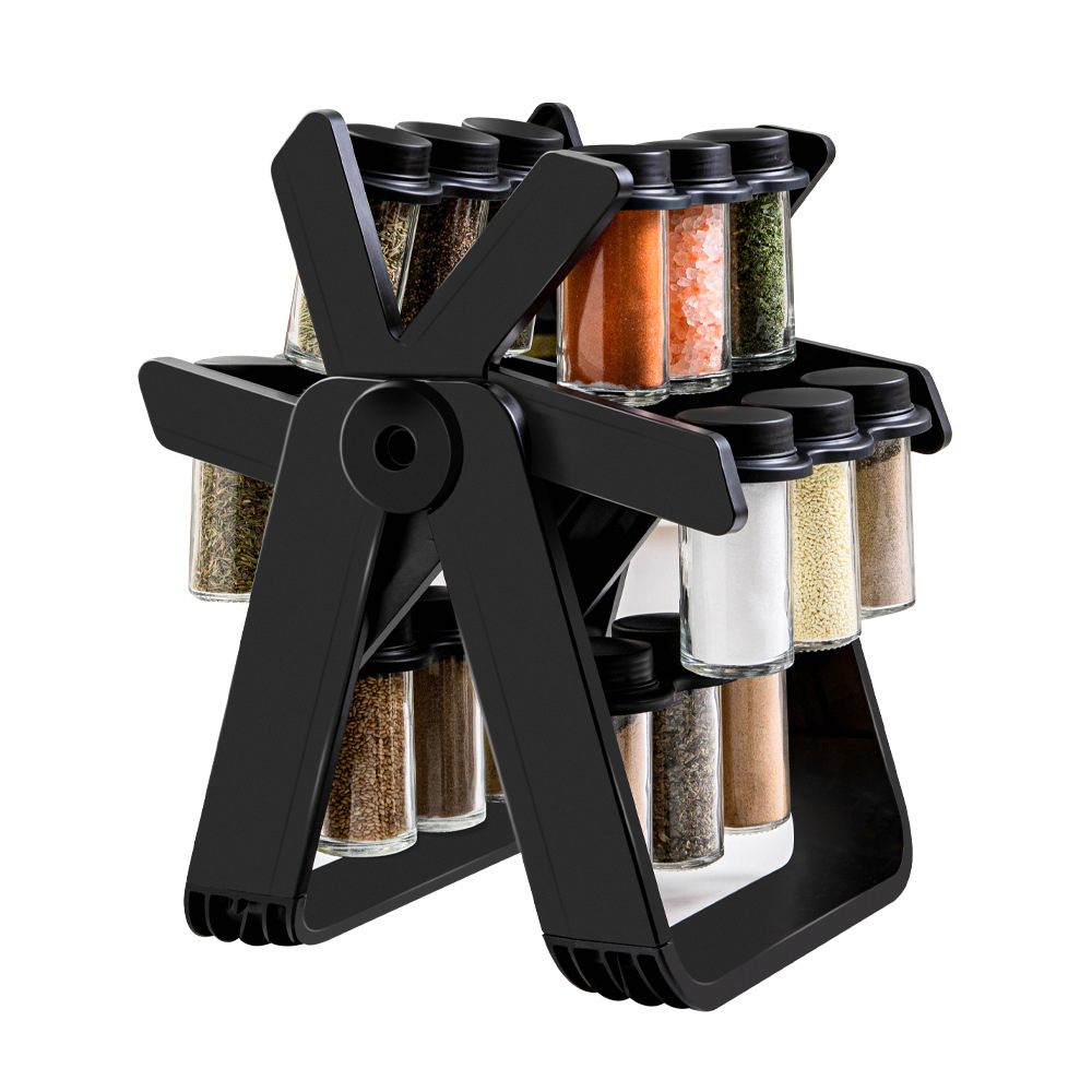 Rotating Ferris Wheel Glass Seasoning Rack Set Seasoning Bottle Seasoning Jar Spice Jar Seasoning Bottle Set