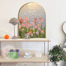 12WUins风法式郁金香花卉装饰画拱形卧室客厅床头柜摆件艺术墙壁