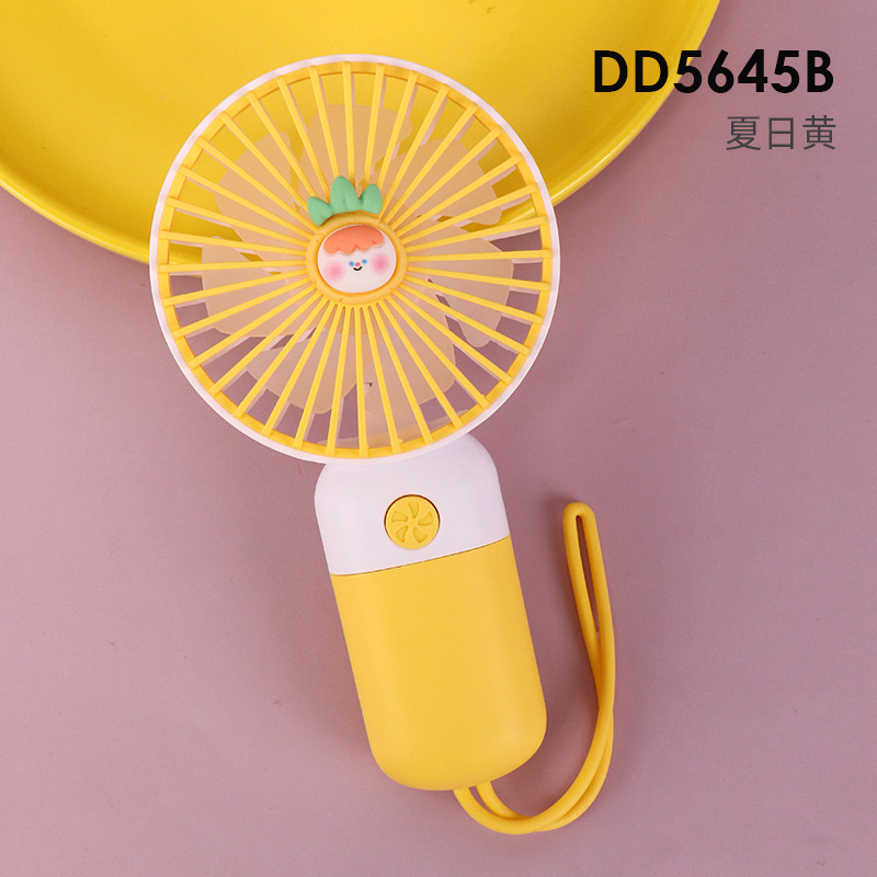 Drip Fan Fruit Cute Baby USB Charging Outdoor Portable Small Handheld Fan with Lanyard Summer Promotion