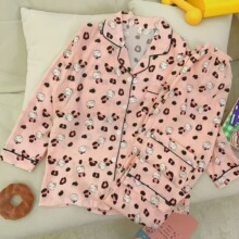 春秋季长袖睡衣女云朵棉皱布甜美小圆点ins公主风日系家居服套装