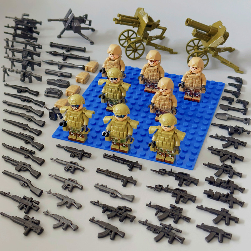 迪龙新款军事积木人仔d8022 俄乌冲突系列8款袋装 拼装男孩子玩具