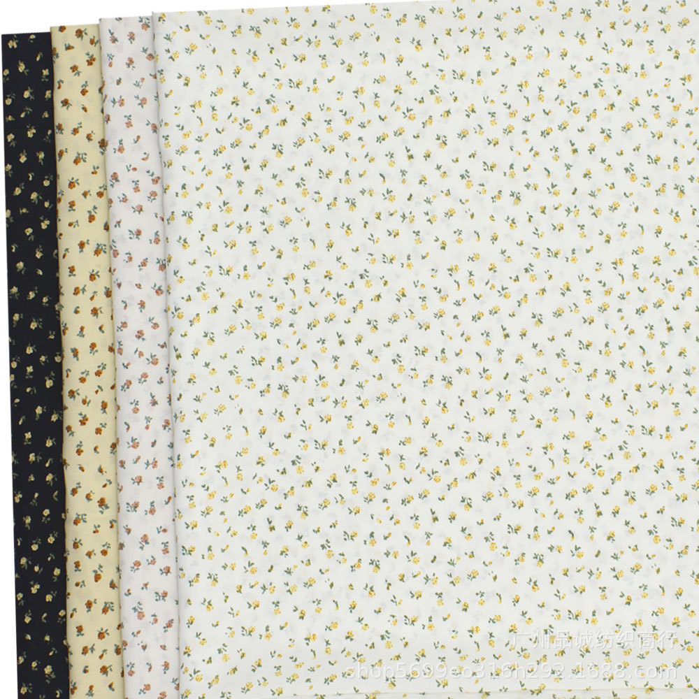 芙蓉麻印花日韩小碎花雪纺印花布春夏女装吊带裙衬衫连衣裙面料