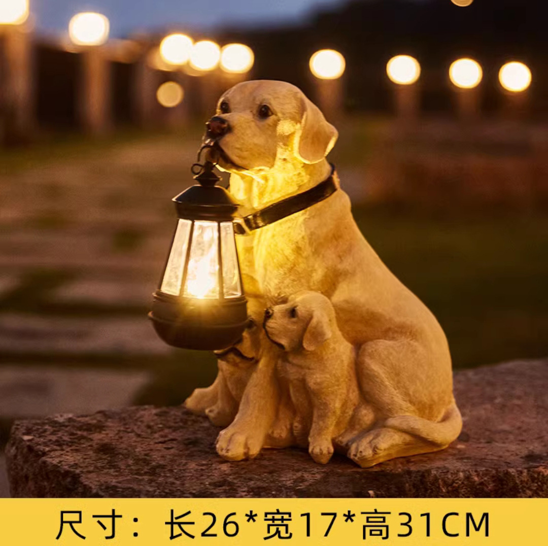 Amazon Garden Resin Crafts Solar Hanging Lamp Simulation Puppy Decoration Garden Yard Entrance Ornament