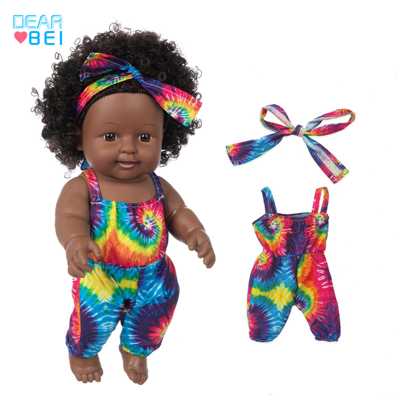 12寸黑娃洋娃娃玩具 新款搪胶娃娃 婴儿玩具重生娃娃 母婴玩具