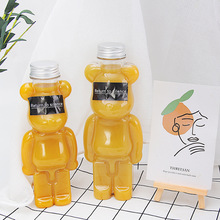 现货批发食品级pet小熊瓶350ml500 700ml饮料暴力熊果汁冷饮瓶