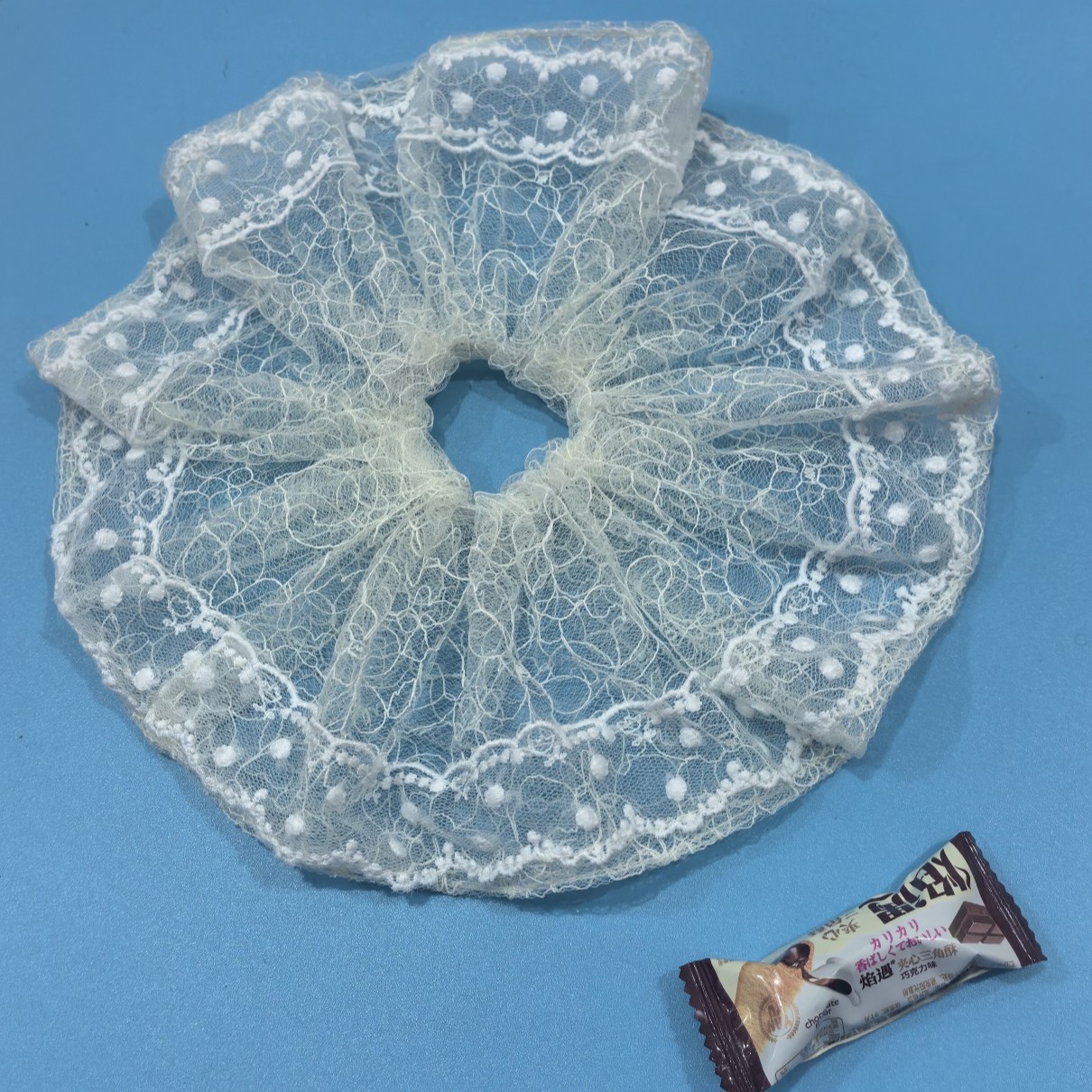 韩系奶油蕾丝大肠发圈发绳甜美气质头绳森系网红扎发马尾皮筋头饰