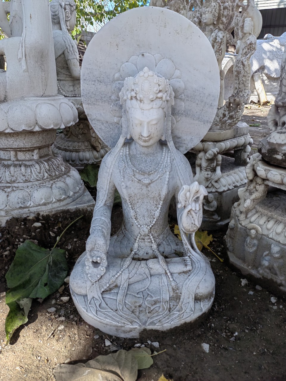 0成交0尊汉白玉石雕坐佛雕像 寺庙供奉白色大理石石头人物佛像仿古