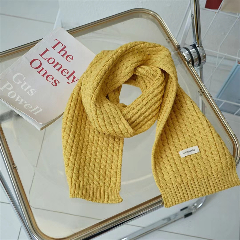 Korean Style Internet Celebrity Ins Children's Scarf Autumn and Winter Baby Pure Color Warm Keeping Knitted Wool Scarf Children's Scarf Wholesale