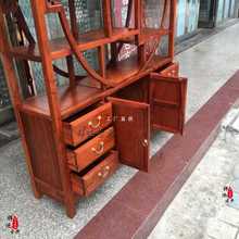 HF2X越南红木家具缅甸花梨木博古架大果紫檀书架实木储物柜古典置