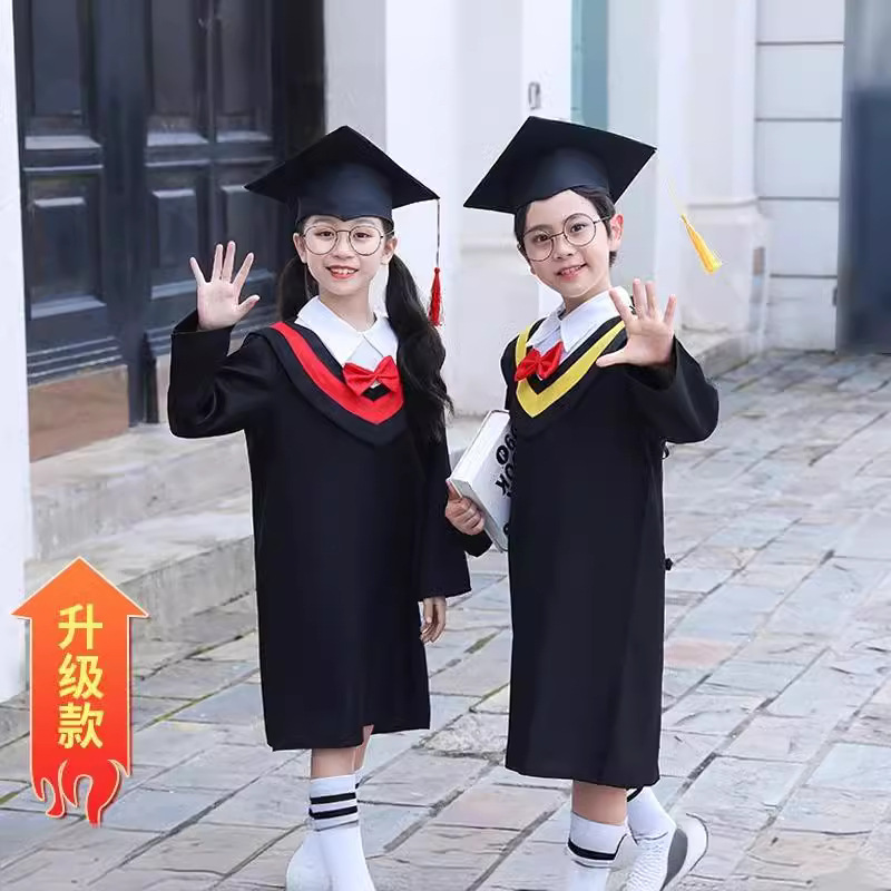 博士服幼儿园毕业照服装小学生学士服礼服博士帽套装演出表演