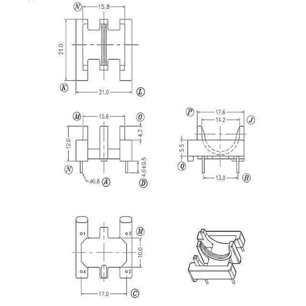 UT20变压器骨架UT20电木骨架UT20骨架BOBBIN 底座