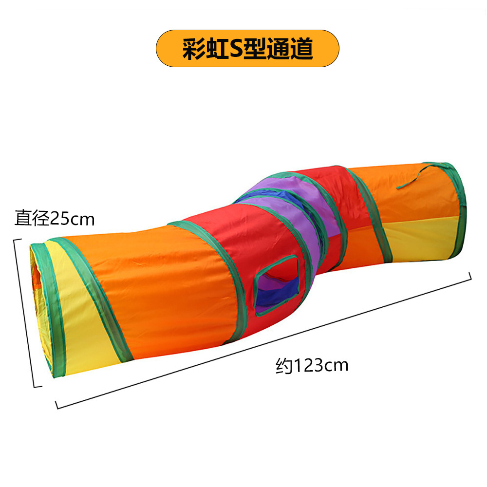 Cross-Border New Arrival Manshang Pet Cat Toy Rainbow Cat Tunnel Pet Track Cat Drill through Rolling Dragon Factory in Stock
