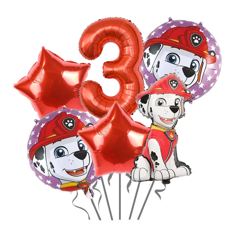 Children's Cartoon Wangwang Team Digital Package Birthday Party Background Decoration Aluminum Film Balloon Banquet Stage Decoration