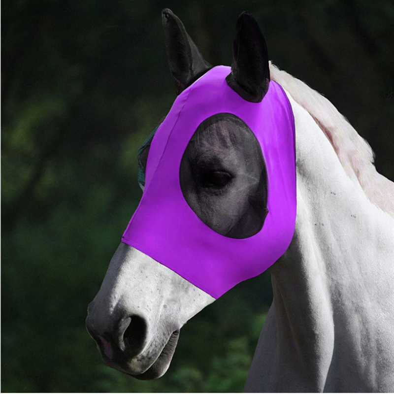 Cross-Border Equestrian Supplies Horse Mask Hatchet Face Anti-Mosquito Net Anti-Mosquito Anti-Insect Anti-Fly Elastic Horse Mask