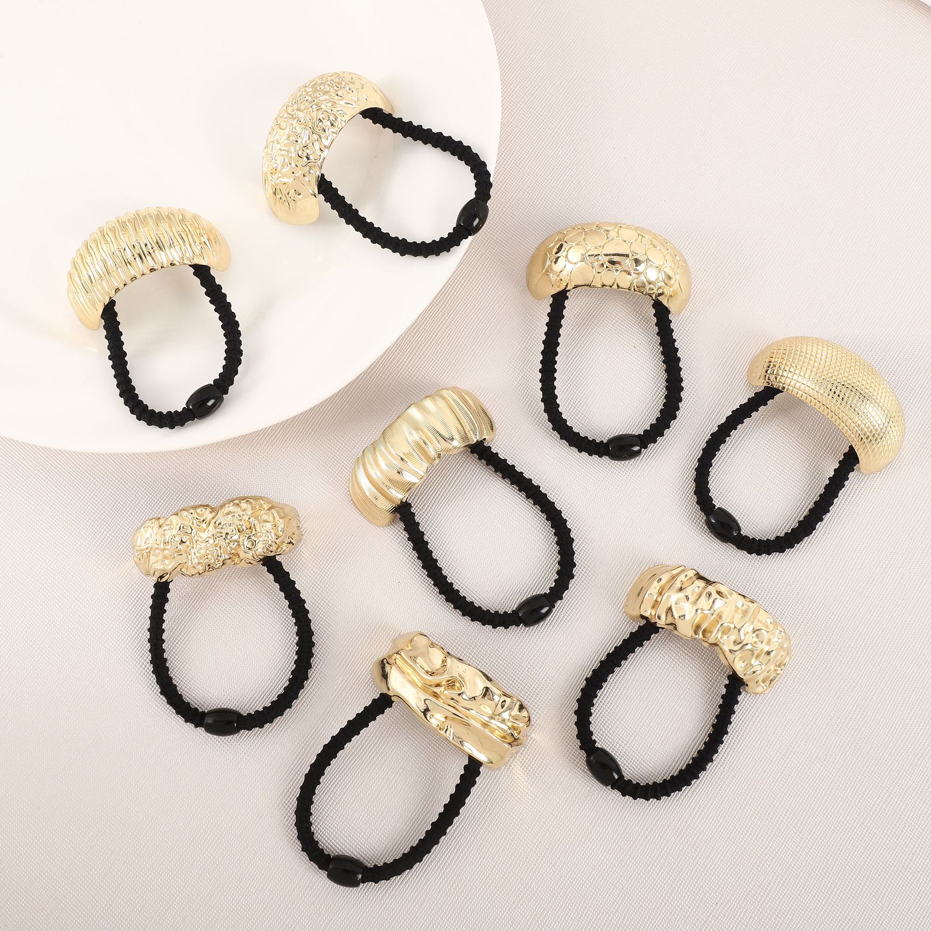 新款简约几何u形发绳头绳高弹力女扎头发橡皮筋发饰发圈头绳批发