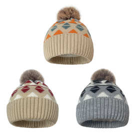 新款韩版针织帽子保暖防寒男女冬季休闲加厚绒毛线护耳套头帽批发
