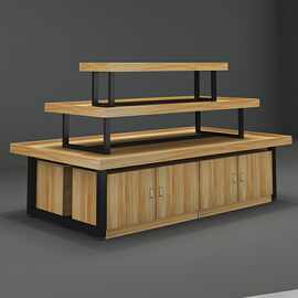 中岛展示柜化妆品产品陈列货架烟酒展台样品超市堆头货物货柜流水