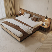 新款毕斐尔板式床榻榻米储物床1.8米现代简约北欧床民宿双人床日