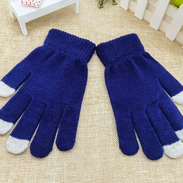 厂家自销新款触屏魔术手套冬季针织毛线保暖手套个性图案logo批发