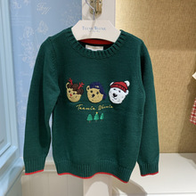 特价韩版童装国内专柜外贸尾单男童圣诞款圆领毛衣TKKW204V02B