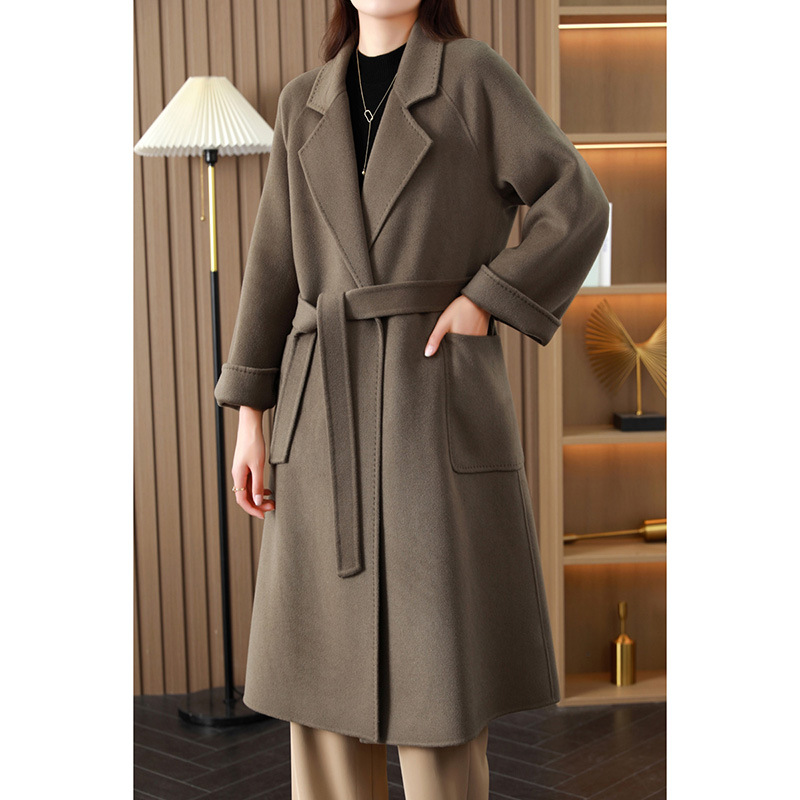 高级感双面羊绒大衣女2023年新款秋冬季宽松中长款羊毛毛呢子外套
