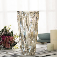 轻奢美式玻璃花瓶 创意插花花器现代客厅装饰摆件 干花装饰大花瓶