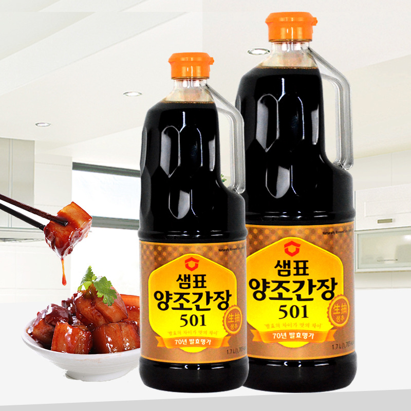 韩国酱油6个月发酵熟成膳府泉牌酿造酱油50117升6瓶箱