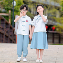 萌小铁古风夏季新款国学小清新唐装小学生校服幼儿园园服汉服批发