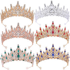 亚马逊爆款新娘欧式水钻皇冠晚宴公主礼服造型配饰生日王冠结婚