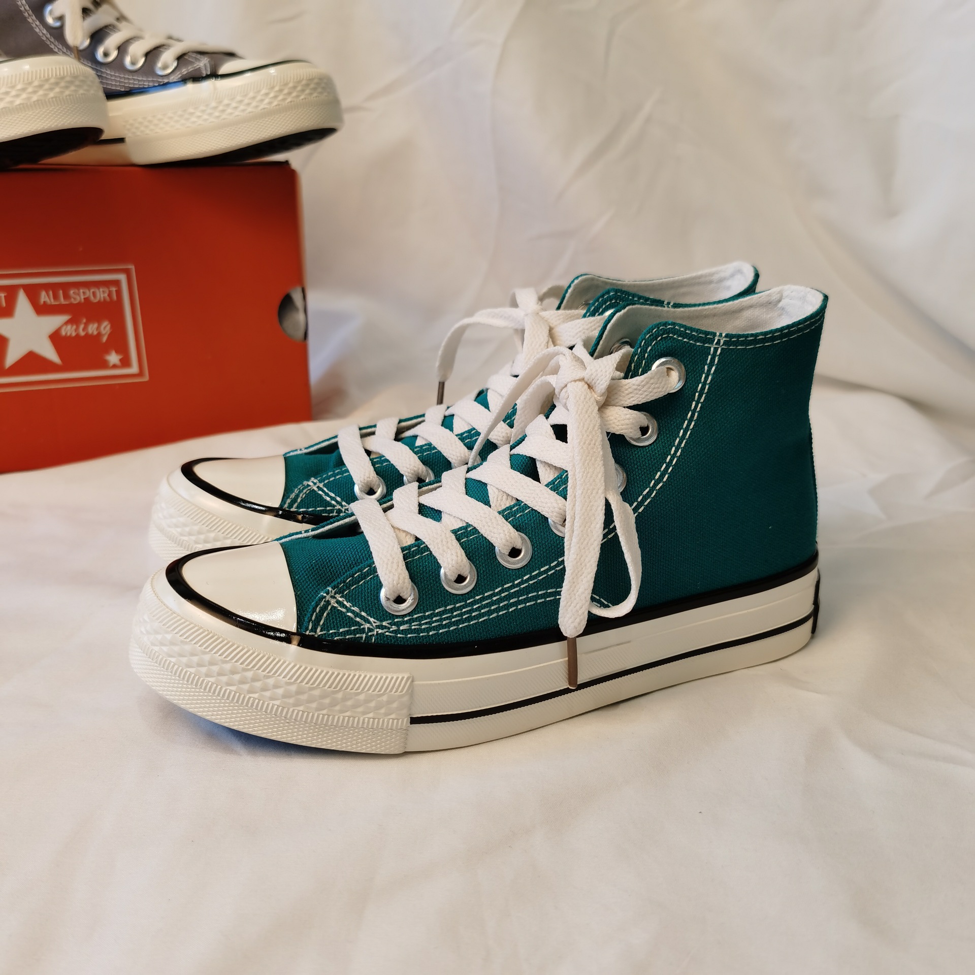 途旅2021高帮帆布鞋女1970新配色梨花灰蒂芙尼绿网红直播一件代发