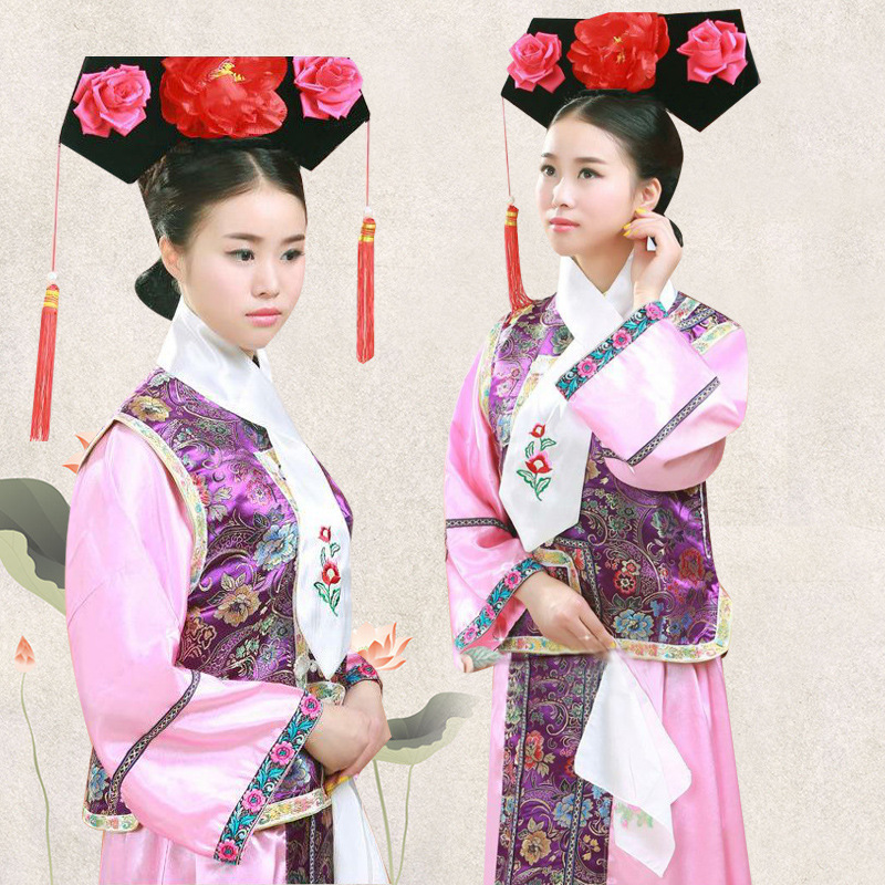 清朝满族古装还珠格格服饰公主宫女服甄嬛传演出服旗袍服宫廷服装