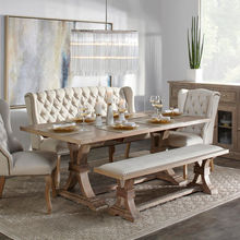 美式茶桌美式复古全实木家用饭桌欧式客厅长桌做旧新款轻奢吧台桌