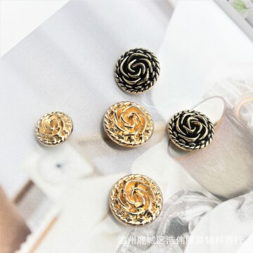 时尚金属现代玫瑰花大衣复古风衣纽扣衬衫装饰扣