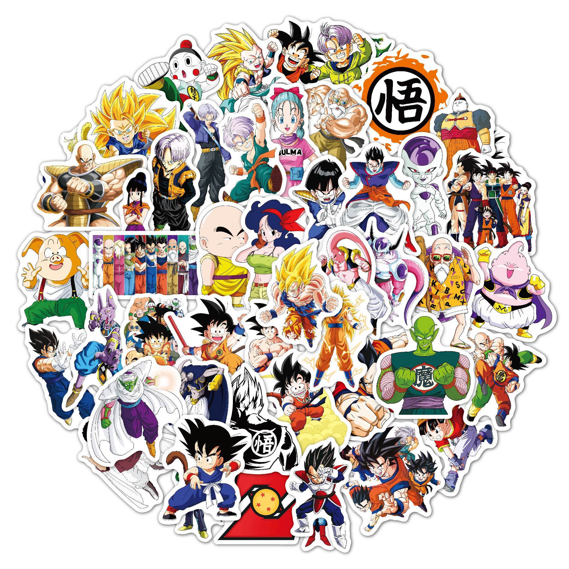 跨境孙悟空贴纸100枚日本动漫个性涂鸦行李箱滑板七龙珠贴纸