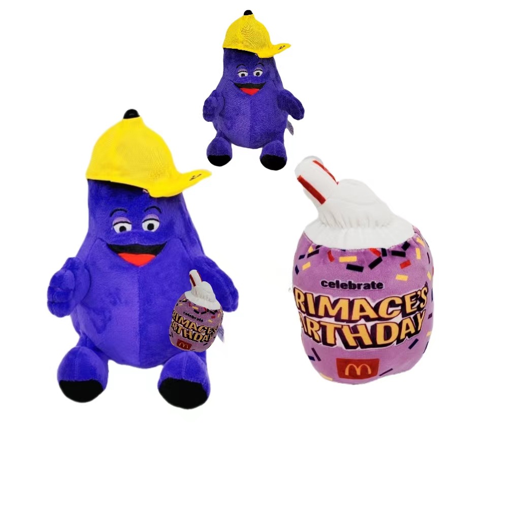 跨境新品the grimace shake plush奶昔大哥怪兽毛怪公仔毛绒玩具