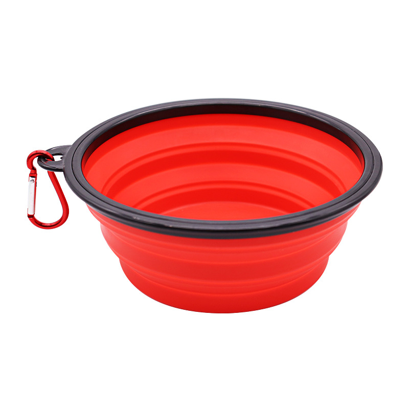 Portable Outdoor Pet Silicone Foldable Bowl Dog Food Bowl Feeder Cat Drinking Water Anti-Tumble Dog Bowl Wholesale