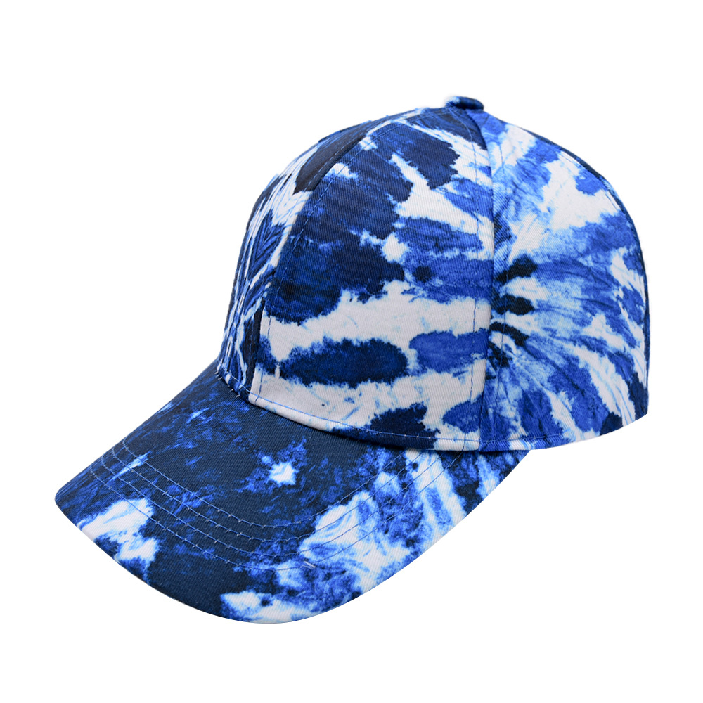 欧美新款扎染棒球帽外贸速卖通亚马逊涂鸦鸭舌帽男女仿晒遮阳帽子