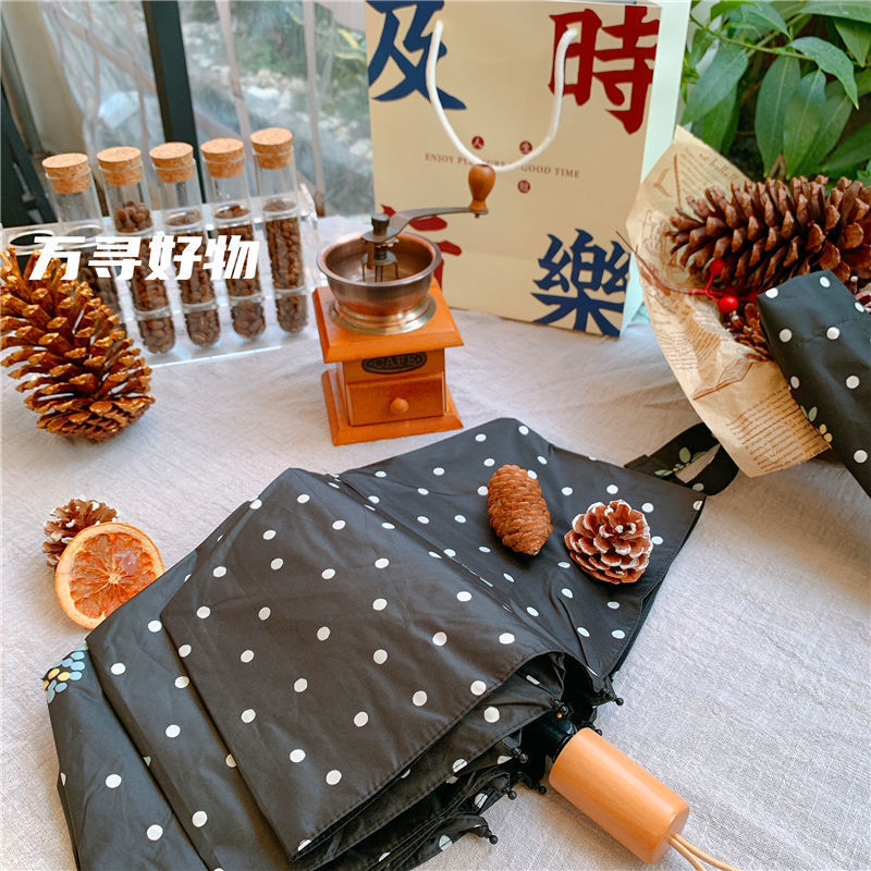 Rain and Rain Dual-Use Umbrella Japanese Style Simple Fresh Sun Floral Sun Shade Vinyl Portable Models Foldable Sun Protection for Students