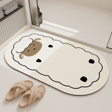 羊浴室地垫洗手台卫生间厕所门口硅藻泥吸水软垫速干耐脏防滑脚垫