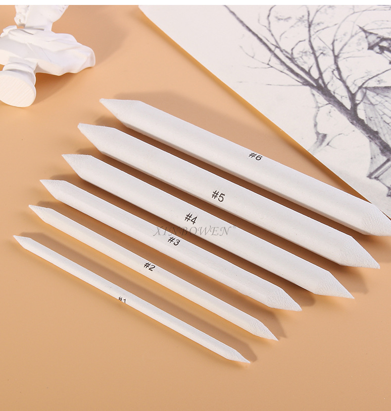 欣博文 六支装纸擦笔宣纸卷纸擦笔 素描纸笔素描涂抹修正笔批发